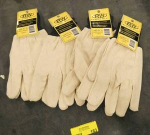 4 new pair of Mens Large canvas gloves
