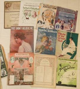 Lot of vintage sheet music including a bound book of pieces