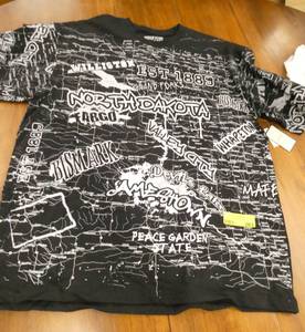North Dakota tshirt with various cities - size Lg