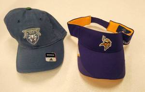 2 New Womens hats - Vikings visor and Lynx hat