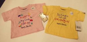 2 North Dakota t-shirts - choose from 3-6 months, 6-9 months, 12 months, 2T