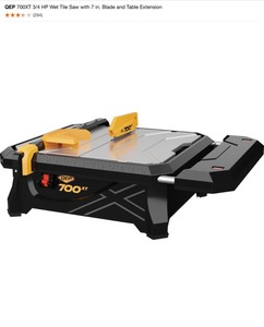 QEP 700XT 34 HP Wet Tile Saw with 7 in. Blade and Table Extension & Rubi 26 in. Star Max Tile Cutter. See Pictures