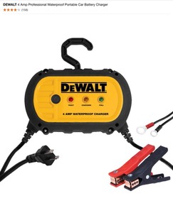 DEWALT 4 Amp Professional Waterproof Portable Car Battery Charger & 140-Watt Portable Car Power Inverter with Dual USB Ports. See Pictures