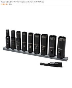 Husky 12 in. Drive Deep Metric Impact Socket Set (11-Piece), 10-Piece Set, 20-Piece Set & Magnetic Tray. See Pictures