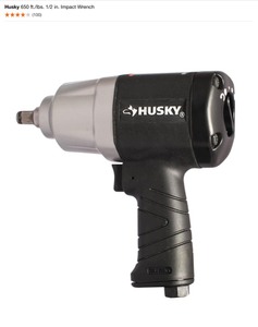 Husky 650 ft.lbs. 12 in. Impact Wrench, Air Hoses, 3-Way Manifold & Inflation Gun. See Pictures