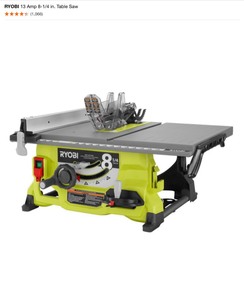 RYOBI 13 Amp 8-14 in. Table Saw. See Pictures
