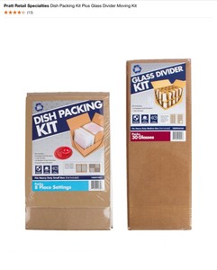 Pratt Retail Specialties Dish Packing Kit Plus Glass Divider Moving Kits, Sofa Covers & Different Sized Mattress Bags. See Pictures