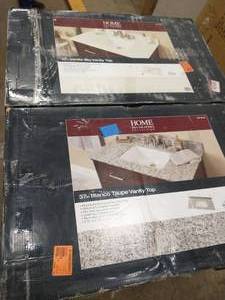 2 HOME DECORATORS 37 in. W Granite AND WHITE Single Vanity Tops