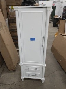 HOME DECORATORS COLLECTION Aberdeen 20-710 in. W x 60 in. H x 14-25 Storage Cabinet in White