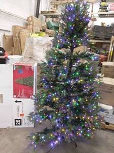 HOME DECORATORS COLLECTION 7.5 ft Jackson Noble Fir LED Pre-Lit Artificial Christmas Tree with 1200 Color Changing Micro Dot Lights