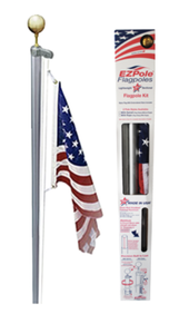 lot 2 image: New EZ Pole 21 ft Aluminum Flag Pole with Flag