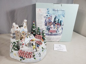 lot 21 image: Partylite Whimsical Charm House with Skating Rink and Candle Holder