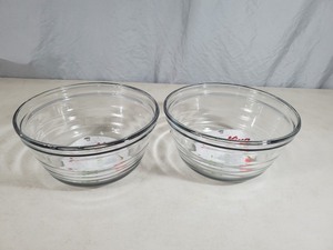 lot 42 image: 2 New Fire-King 2.5 qt Glass Bowls