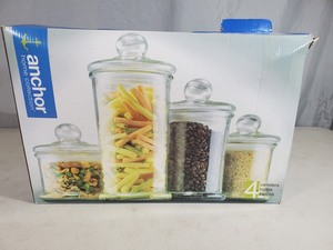 lot 44 image: New Anchor Glass Canister Set