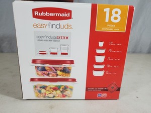 lot 47 image: New Rubbermaid Easy Find Lids 18 Piece Set
