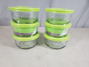 lot 56 image: 2 New 6 Piece Kitchen Classics Glass Food Storage Sets