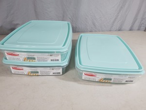 lot 65 image: 3 New Stackable Rubbermaid Deviled Egg Holders with Lids