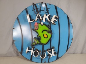 lot 73 image: New Handmade Recycled Metal The Lake House Sign