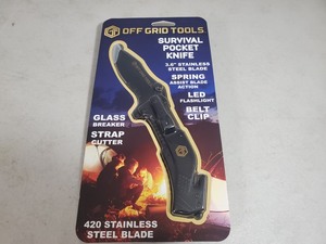 lot 77 image: New Off Grid Tools Survival Pocket Knife