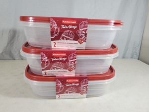 lot 89 image: 3 New Large Rubbermaid Take A Longs Sets