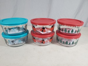 lot 110 image: 6 New Limited Edition Anchor Glass Food Storage Containers