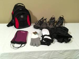 lot 268 image: Womens Hiking Lot w Tamrac Camera Gear Pack