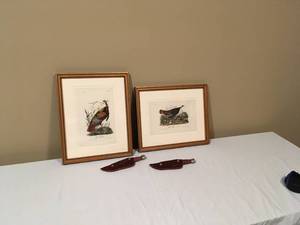 lot 236 image: Registered & Numbered Audubon Wild Turkey Artwork & Knives