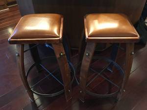 lot 304 image: Barrel-Style Bar Stools - 2