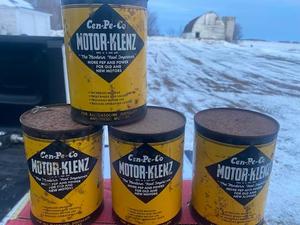 lot 56 image: 4 Vintage Cans of Cen-Pe-Co Motor Klenz Oil
