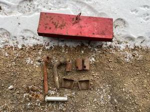 lot 103 image: International Tractor Toolbox with contents