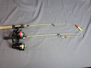 2 Ice Fishing Poles with Reels