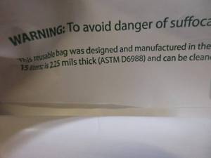 lot 121 image: Large Plastic Shopping Bags