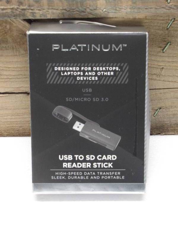 Platinum™ UHSI USBC/USB 3.2 Gen 1 Memory Card Reader Black PT, usb