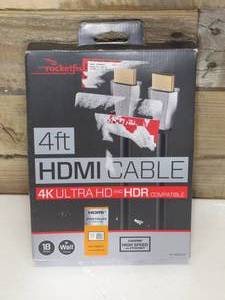 lot 25 image: Rocketfish - 4 4K UltraHDHDR In-Wall Rated HDMI Cable - Black