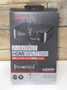 lot 36 image: Rocketfish - 2-Output HDMI Splitter with 4K and HDR Pass-Through - Black