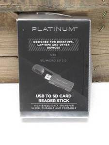 lot 38 image: Platinum - UHS-I USB 3.2 Gen 1 Memory Card Reader - Black