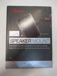 lot 64 image: Rocketfish - Tilting Wall Mounts for Most Small Speakers (2-Pack) - Black