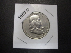 1959-D Franklin Silver Half Dollar.