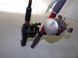 Pair of Bait Casting Reels with Rods
