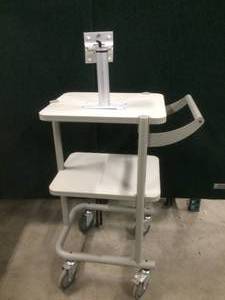 lot 32 image: Standing Monitor Cart Mobile Desk and Storage