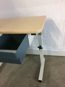 lot 42 image: Height Adjustable Office Computer Desk With Drawer - Excellent Condition
