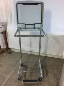 lot 45 image: Stainless Steel Mobile Laundry Hamper Frame with Cover