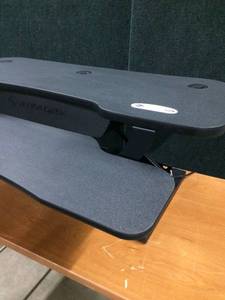 lot 72 image: Versa Powered Sit Stand Desk With Table Cart - Missing Power Cord