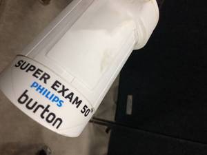 lot 81 image: WOW MSRP $1500&nbspPhillips Burton Super Exam 50 Ceiling Mount Plug In LED Examination Light With Adjustable Articulating Drift Free Arm - Great Working Condition