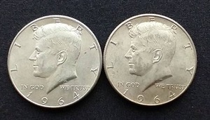 2 90% Silver Kennedy Half Dollars