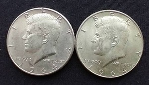 2 90% Silver Kennedy Half Dollars