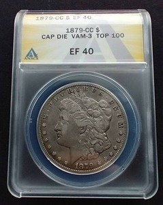 1879-CC Cap Die Morgan Dollar VAM-3 EF40