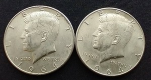 2 90% Silver Kennedy Half Dollars