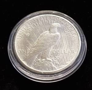 1925 PEACE SILVER DOLLAR AU DETAILS CLEANED IN AIRTITE