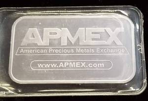 1 TROY OZ .999 FINE SILVER APMEX BAR